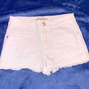White Jean Shorts